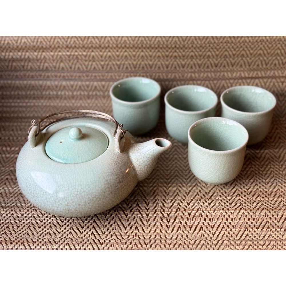 Vietnamese Celadon Tea Set, Vintage